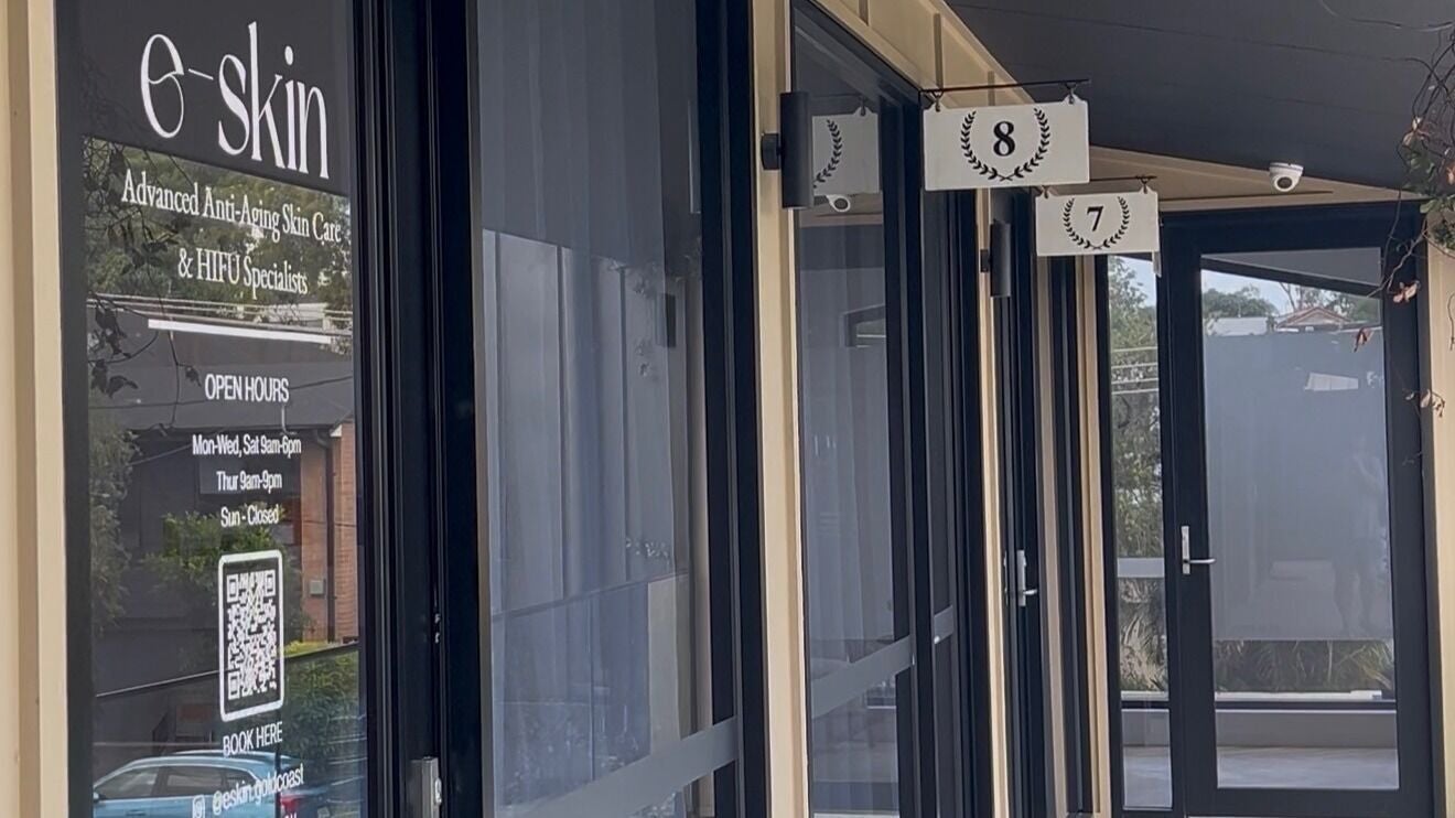The entrance to e-skin at 9 Nesbit Street, Southport
